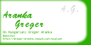 aranka greger business card